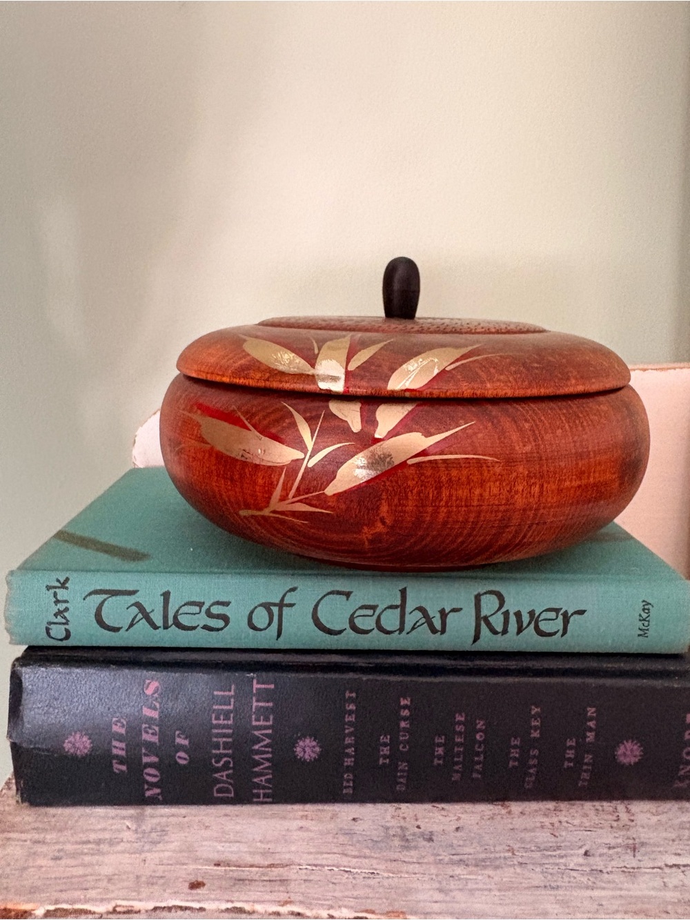 Handcrafted Japanese wooden bowl with lid